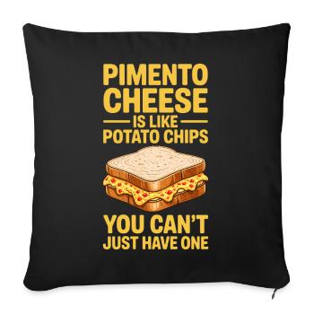 Cadeaux de sandwiches au fromage piment - Housse de coussin décorative 45 x 45 cm - noir - Devant
