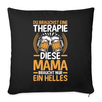 Bier Bierliebhaberin Mutter Mama - Sofakissenbezug 45 x 45 cm - Schwarz - Vorne