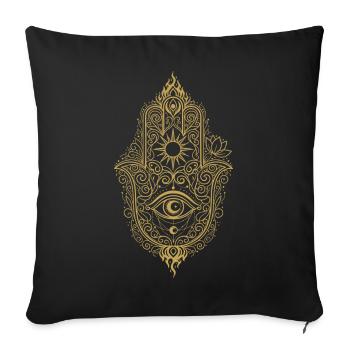 Spiritualité Hamsahand Géométrie sacrée - Housse de coussin décorative 45 x 45 cm - noir - Devant