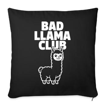 Bad Llama Club – Cheeky Llama - Sofa pillowcase 17,3'' x 17,3'' (45 x 45 cm) - black - Front