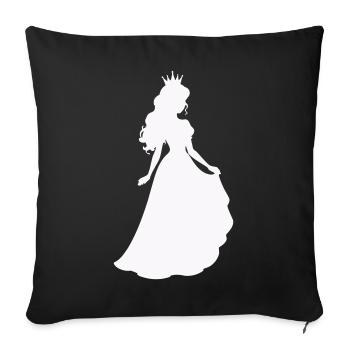 Royal Princess Silhouette - Sofa pillowcase 17,3'' x 17,3'' (45 x 45 cm) - black - Front
