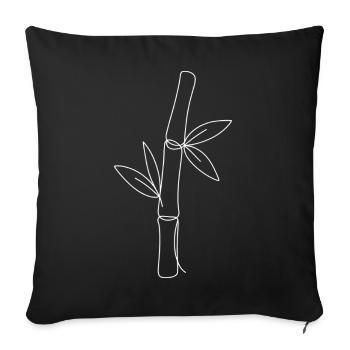 Bambus Silhouette Mono Druck - Sofakissenbezug 45 x 45 cm - Schwarz - Vorne