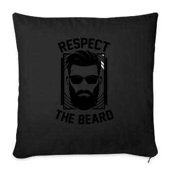 Respect The Beard king respects Bard - Sofa pillowcase 17,3'' x 17,3'' (45 x 45 cm) - black - Front