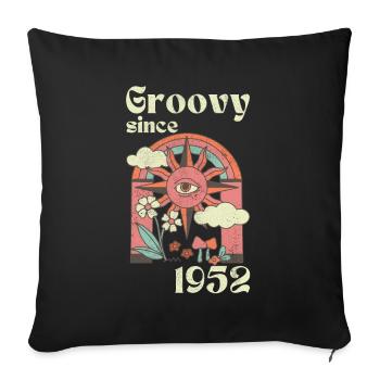 Groovy since 1952 with retro graphics - Sofa pillowcase 17,3'' x 17,3'' (45 x 45 cm) - black - Front