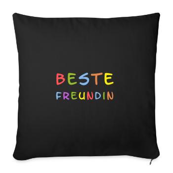 Beste Freundin - Sofakissenbezug 45 x 45 cm - Schwarz - Vorne