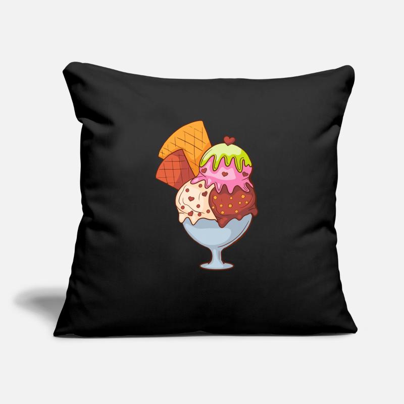 Eis Speiseeis Eiskrem Eiscreme Kugeleis Eisbecher Sofakissenbezug 45 x 45 cm