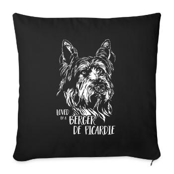 BERGER DE PICARDIE Dog Saying Dogs Saying Dogs - Sofa pillowcase 17,3'' x 17,3'' (45 x 45 cm) - black - Front