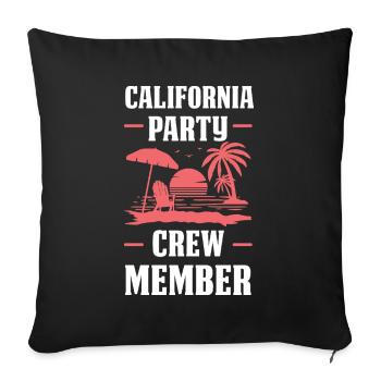 Équipe de fête californienne - Housse de coussin décorative 45 x 45 cm - noir - Devant