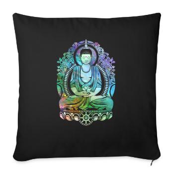 Cosmic Buddha - Cool - Sofa pillowcase 17,3'' x 17,3'' (45 x 45 cm) - black - Front