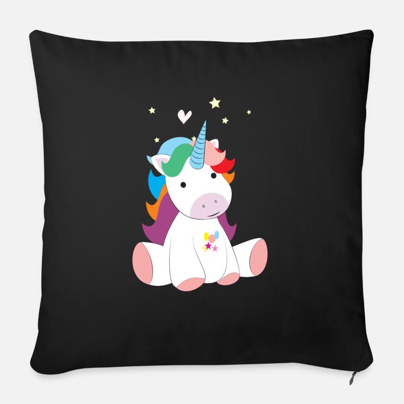 Einhorn - Sofakissenbezug 45 x 45 cm - Schwarz