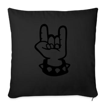 gehörnten Zeichen metal fork rock hand sign devil - Sofakissenbezug 45 x 45 cm - Schwarz - Vorne