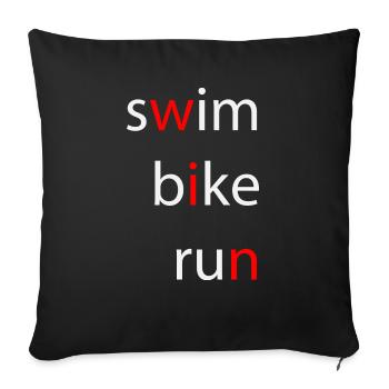 Triathlon - Sofakissenbezug 45 x 45 cm - Schwarz - Vorne