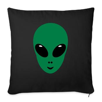Alien Head Face Green Gift marsmännchen space - Sofa pillowcase 17,3'' x 17,3'' (45 x 45 cm) - black - Front