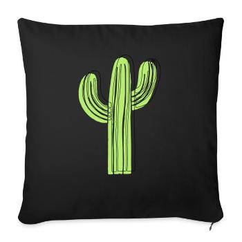 cactus - Sofa pillowcase 17,3'' x 17,3'' (45 x 45 cm) - black - Front