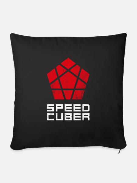 SPEEDCUBER Megaminx. Cubing-Cube-Cuber-Speedcubing - Sofakissenbezug 45 x 45 cm - Schwarz