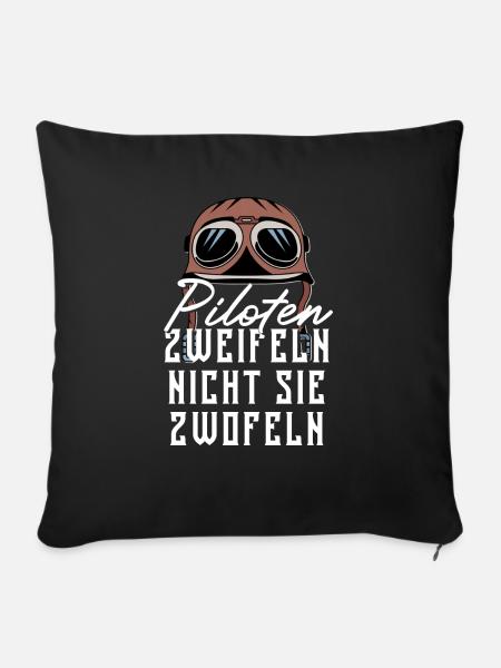 Pilot - Sofakissenbezug 45 x 45 cm - Schwarz