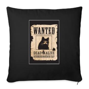 Le chat de Schrodinger - Housse de coussin décorative 45 x 45 cm - noir - Devant