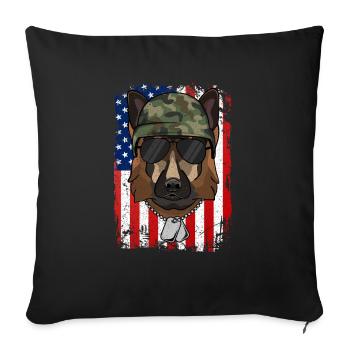 Deutscher Schäferhund - Sofakissenbezug 45 x 45 cm - Schwarz - Vorne