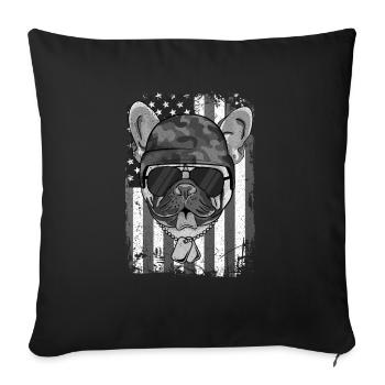 Bouledogue français - Housse de coussin décorative 45 x 45 cm - noir - Devant