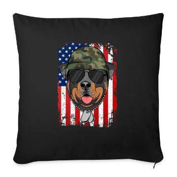 ROTTWEILER - Housse de coussin décorative 45 x 45 cm - noir - Devant