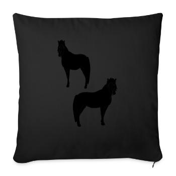 Haflinger in Schwarz - Sofakissenbezug 45 x 45 cm - Schwarz - Vorne