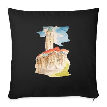 Rathaus Spandau von Berlin by Art_Klex_Berlin - Sofakissenbezug 45 x 45 cm - Schwarz - Vorne