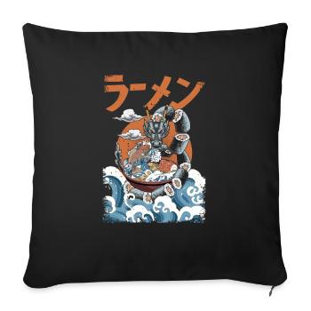 The great Ramen! - Sofa pillowcase 17,3'' x 17,3'' (45 x 45 cm) - black - Front