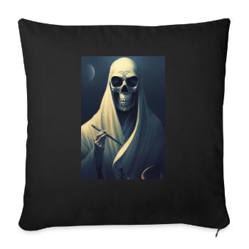 Mort de la faucheuse d’Halloween - Housse de coussin décorative 45 x 45 cm - noir - Devant