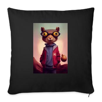 Chipmunk Eichhörnchen Süß - Sofakissenbezug 45 x 45 cm - Schwarz - Vorne