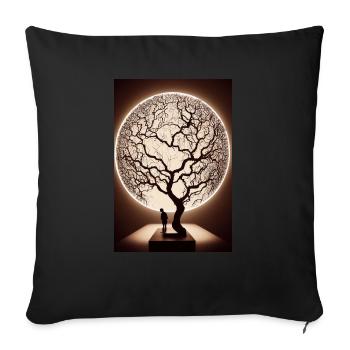 Weltenbaum World Tree Oil - Sofa pillowcase 17,3'' x 17,3'' (45 x 45 cm) - black - Front