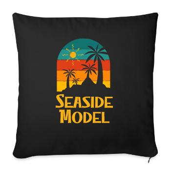 Seaside Model Beach Social Media Influencer Ocean - Housse de coussin décorative 45 x 45 cm - noir - Devant
