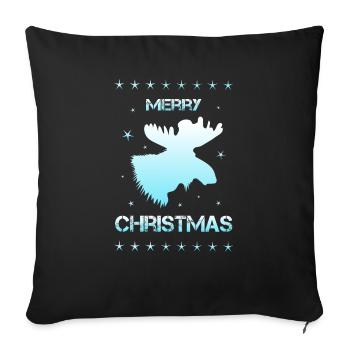 Merry Christmas moss - Sofa pillowcase 17,3'' x 17,3'' (45 x 45 cm) - black - Front