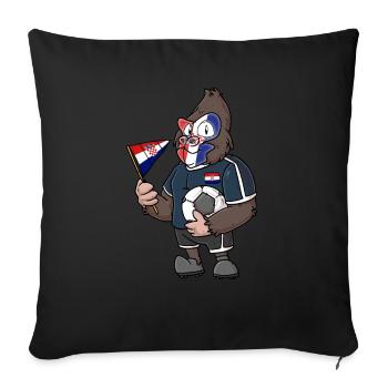 Gorille croate - Housse de coussin décorative 45 x 45 cm - noir - Devant