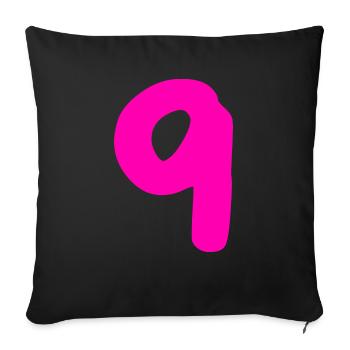 9 ans anniversaire rose - Housse de coussin décorative 45 x 45 cm - noir - Devant