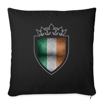 Irlande, drapeau, armoiries par Ahapix - Housse de coussin décorative 45 x 45 cm - noir - Devant