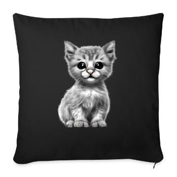 Kitten British Shorthair Cat Hangover Cats - Sofa pillowcase 17,3'' x 17,3'' (45 x 45 cm) - black - Front