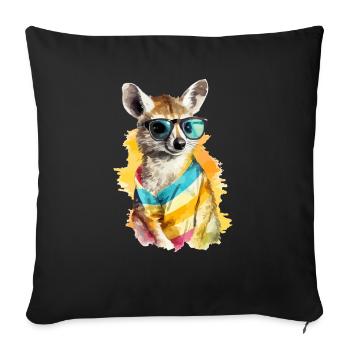 Liko the bespectacled numbat - Sofa pillowcase 17,3'' x 17,3'' (45 x 45 cm) - black - Front