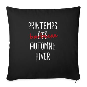 Saison du Barbecue - Housse de coussin décorative 45 x 45 cm - noir - Devant