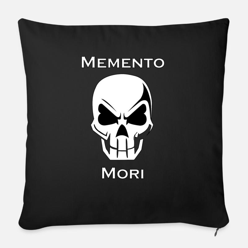 Memento Mori Skull Minimal - Sofakissenbezug 45 x 45 cm - Schwarz