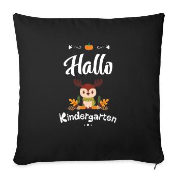 süßes Elch Design mit Herbstmotiven - Sofakissenbezug 45 x 45 cm - Schwarz - Vorne
