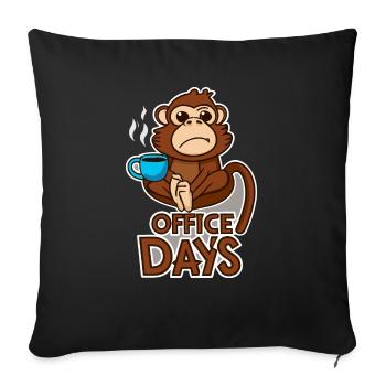 Grumpy Monkey Office-Days Geschenk - Sofakissenbezug 45 x 45 cm - Schwarz - Vorne