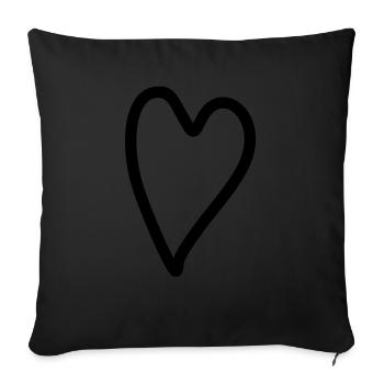 Heart Simple - Sofa pillowcase 17,3'' x 17,3'' (45 x 45 cm) - black - Front
