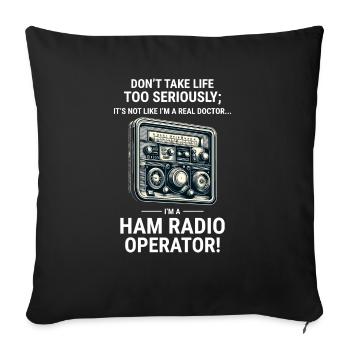 Vrai médecin vs opérateur radioamateur amateur - Housse de coussin décorative 45 x 45 cm - noir - Devant