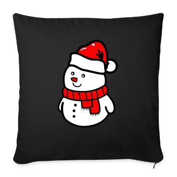 bonhomme de neige - Housse de coussin décorative 45 x 45 cm - noir - Devant