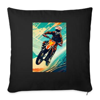 Motocross I - Housse de coussin décorative 45 x 45 cm - noir - Devant