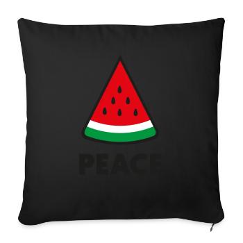 Peace Palestine - Housse de coussin décorative 45 x 45 cm - noir - Devant
