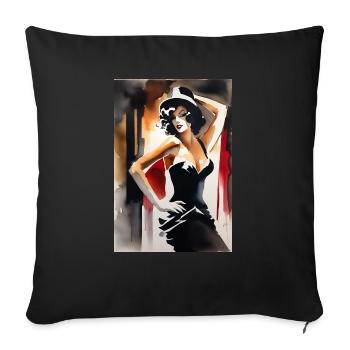 Vintage Burlesque Lady I - Sofakissenbezug 45 x 45 cm - Schwarz - Vorne