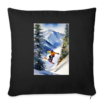 Snowboarder I - Sofakissenbezug 45 x 45 cm - Schwarz - Vorne