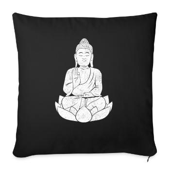 Buddha Monk Namaste Buddhism I Gift - Sofa pillowcase 17,3'' x 17,3'' (45 x 45 cm) - black - Front