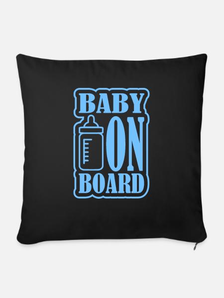 Baby on Board - Sofakissenbezug 45 x 45 cm - Schwarz